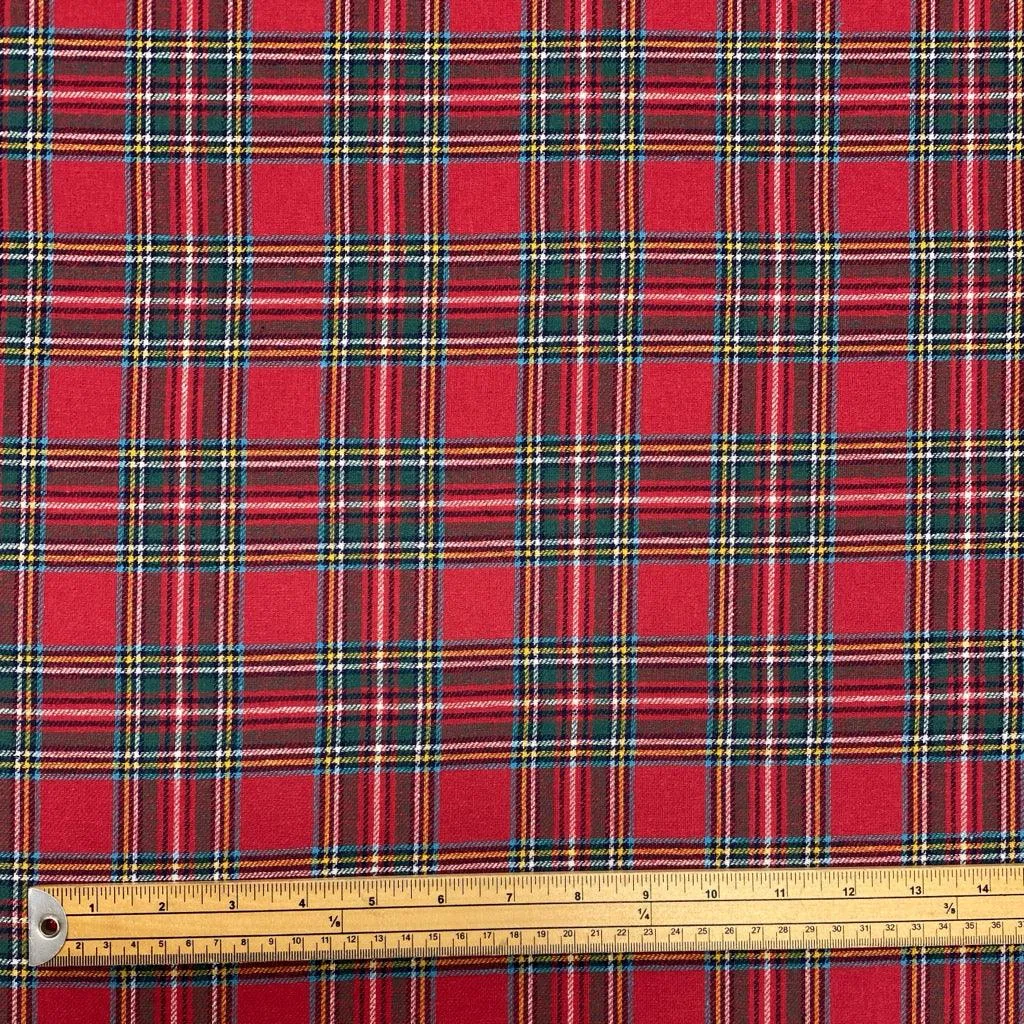 Red Tartan Brushed Cotton Fabric