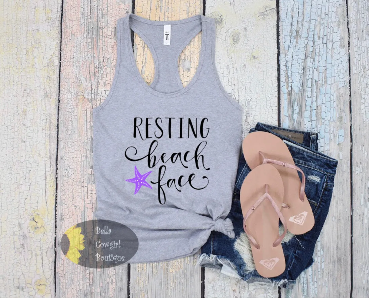 Resting Beach Face Starfish Women's Tank Top