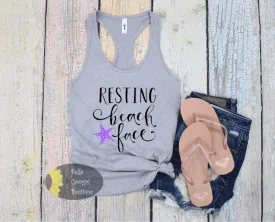 Resting Beach Face Starfish Women's Tank Top