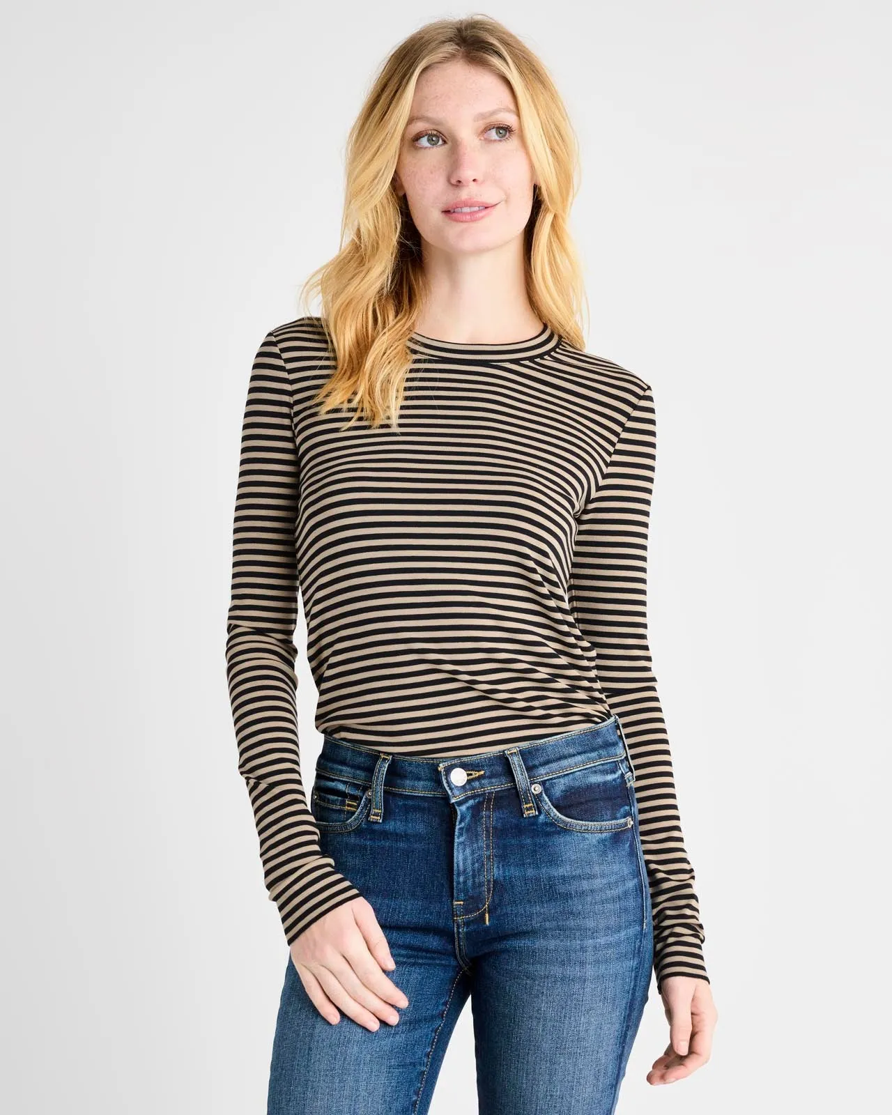 Ribbed Bamboo Long Sleeve Tee