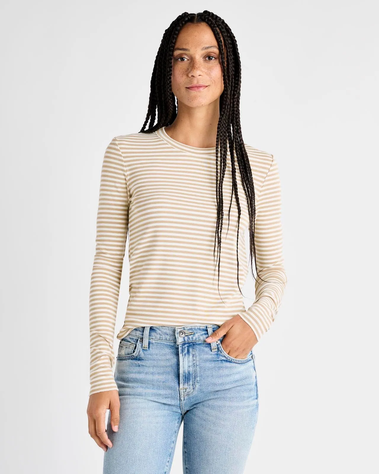 Ribbed Bamboo Long Sleeve Tee