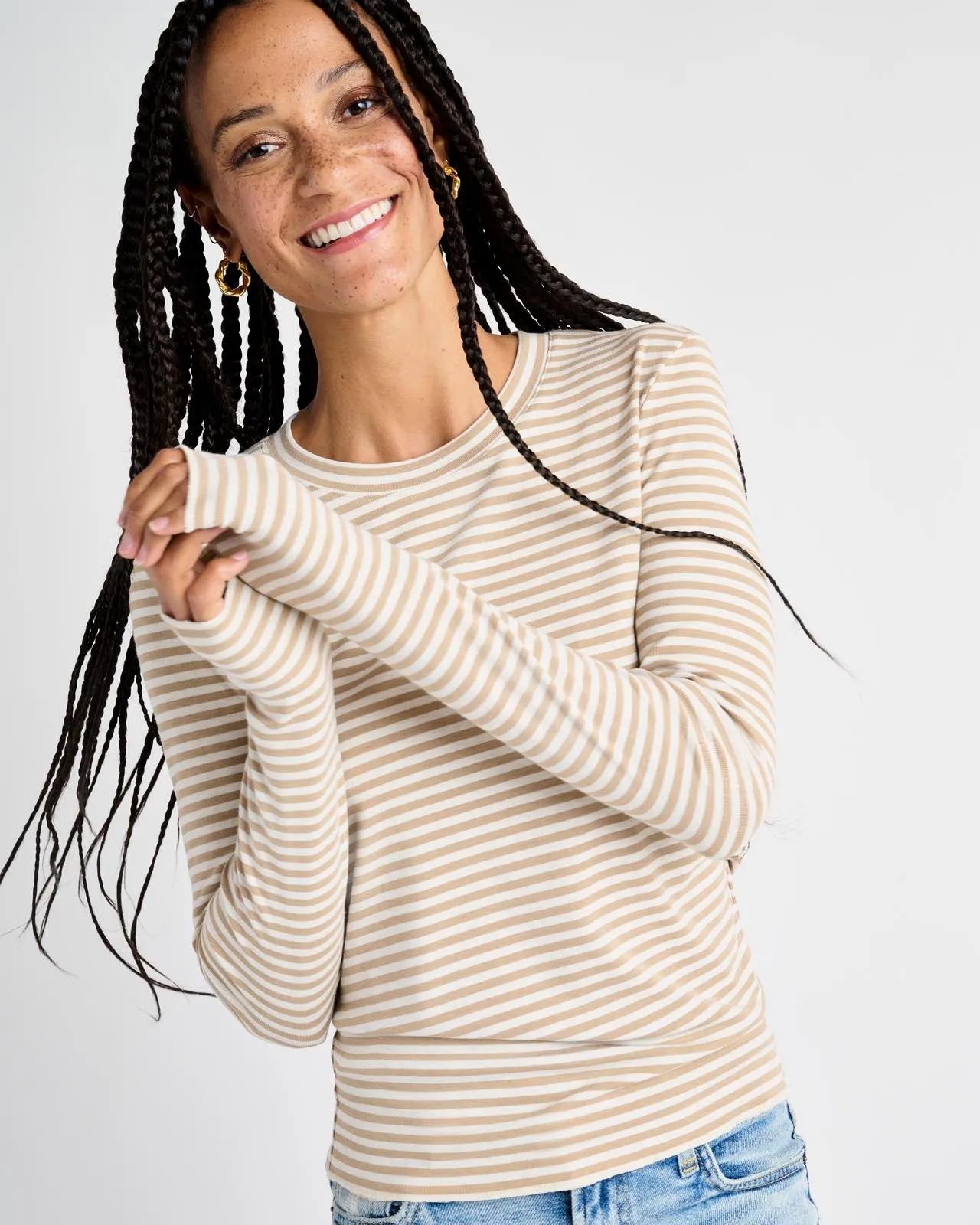 Ribbed Bamboo Long Sleeve Tee