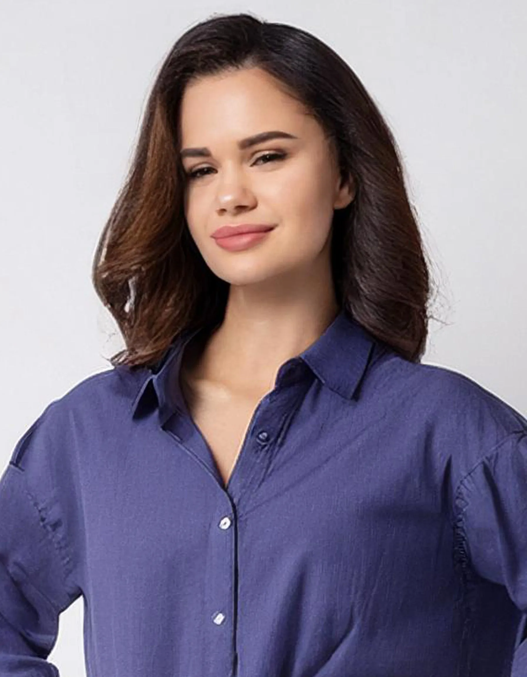 Royal Blue Belted Shirt Dress