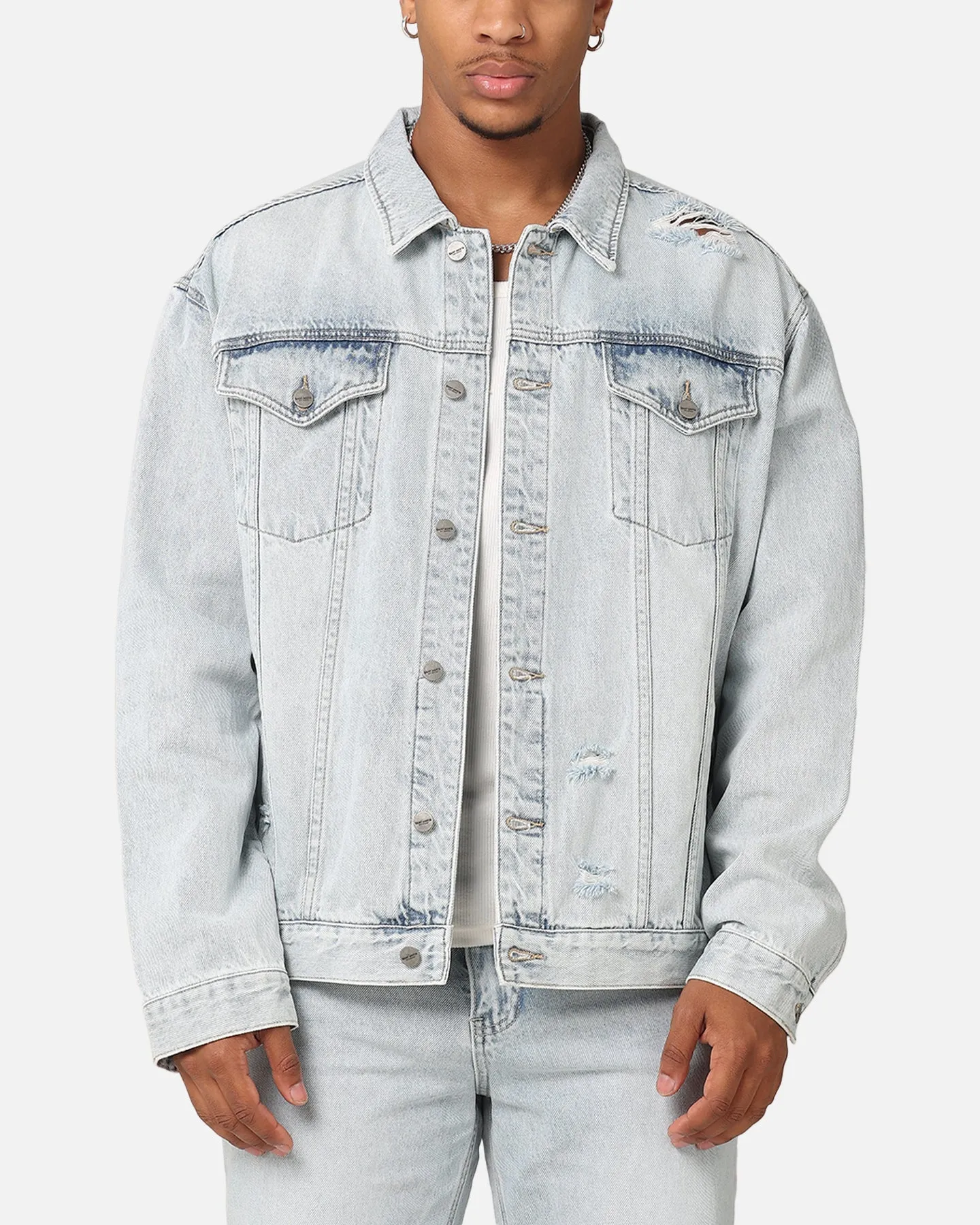 Saint Morta Denim Trucker Jacket Light Blue Denim