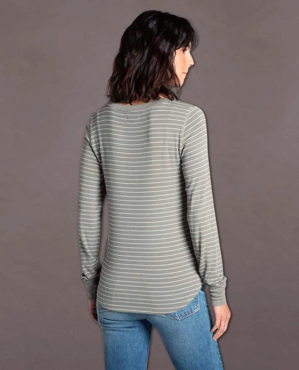 Stacey Striped Long Sleeve Light Olive