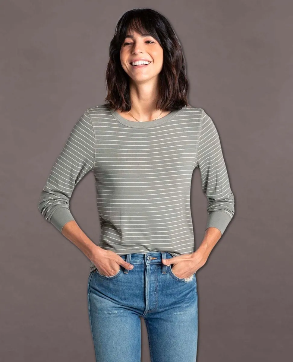 Stacey Striped Long Sleeve Light Olive