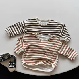 Striped O-Neck Long-Sleeved  Shirt