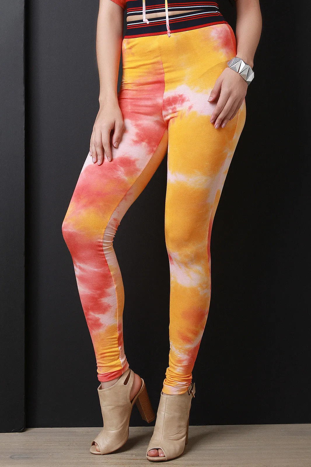 Sunset Tie-Dye High Waisted Leggings