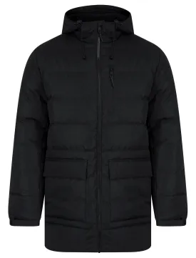 Taffy Micro-Fleece Lined Quilted Puffer Jacket with Hood in Jet Black - Tokyo Laundry