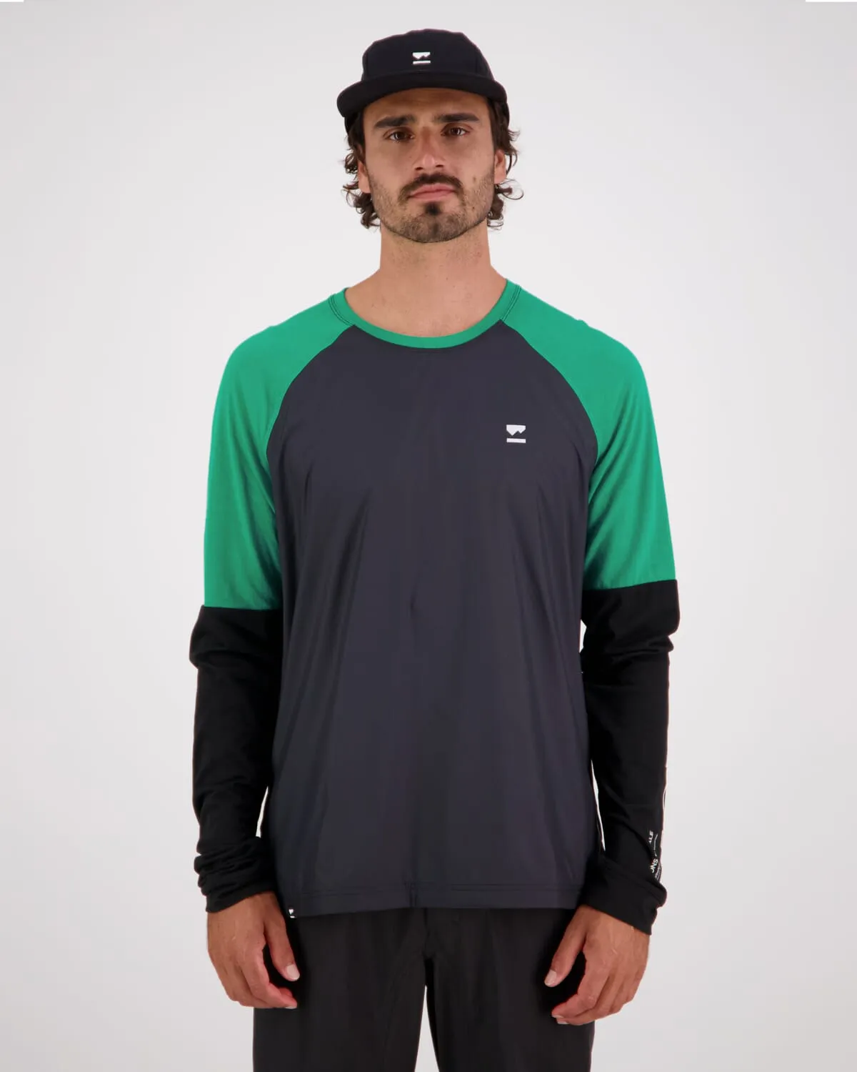 Tarn Merino Bike Wind Jersey - Pop Green / Black