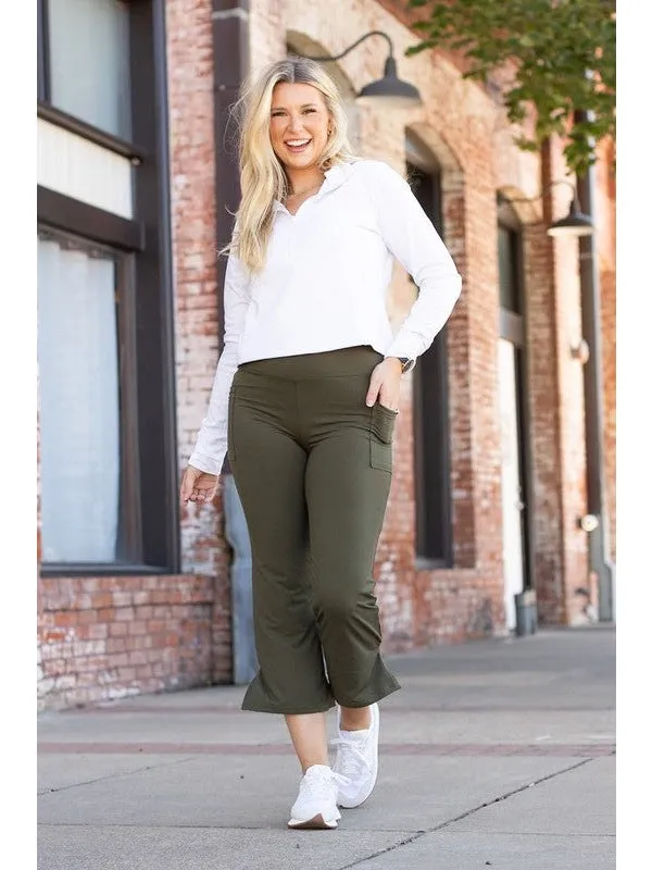 The Shyla Olive  High Waisted Gaucho