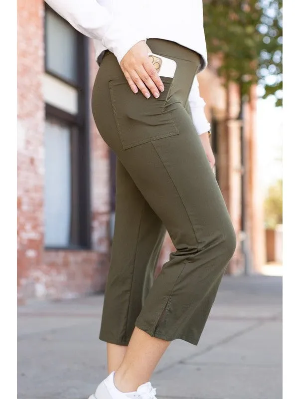 The Shyla Olive  High Waisted Gaucho