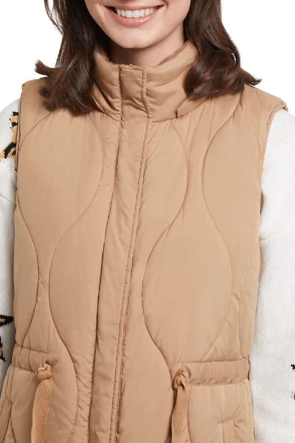 Tribal Drawstring Waist Puffer Vest