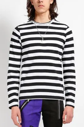 Tripp NYC Long Sleeve Striped Shirt - Black & White