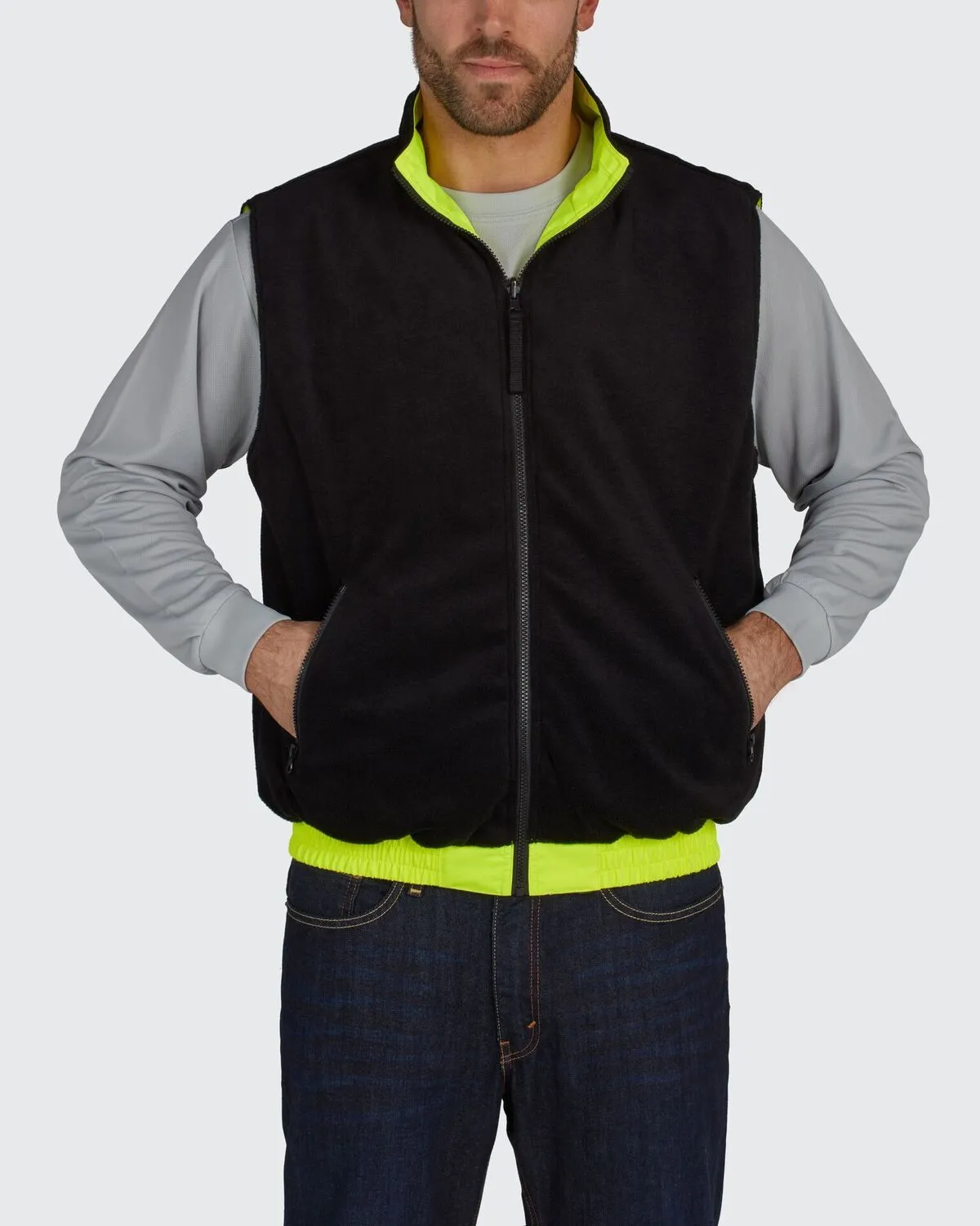 UHV1001 HiVis Full Zip Reversible Insulated Vest