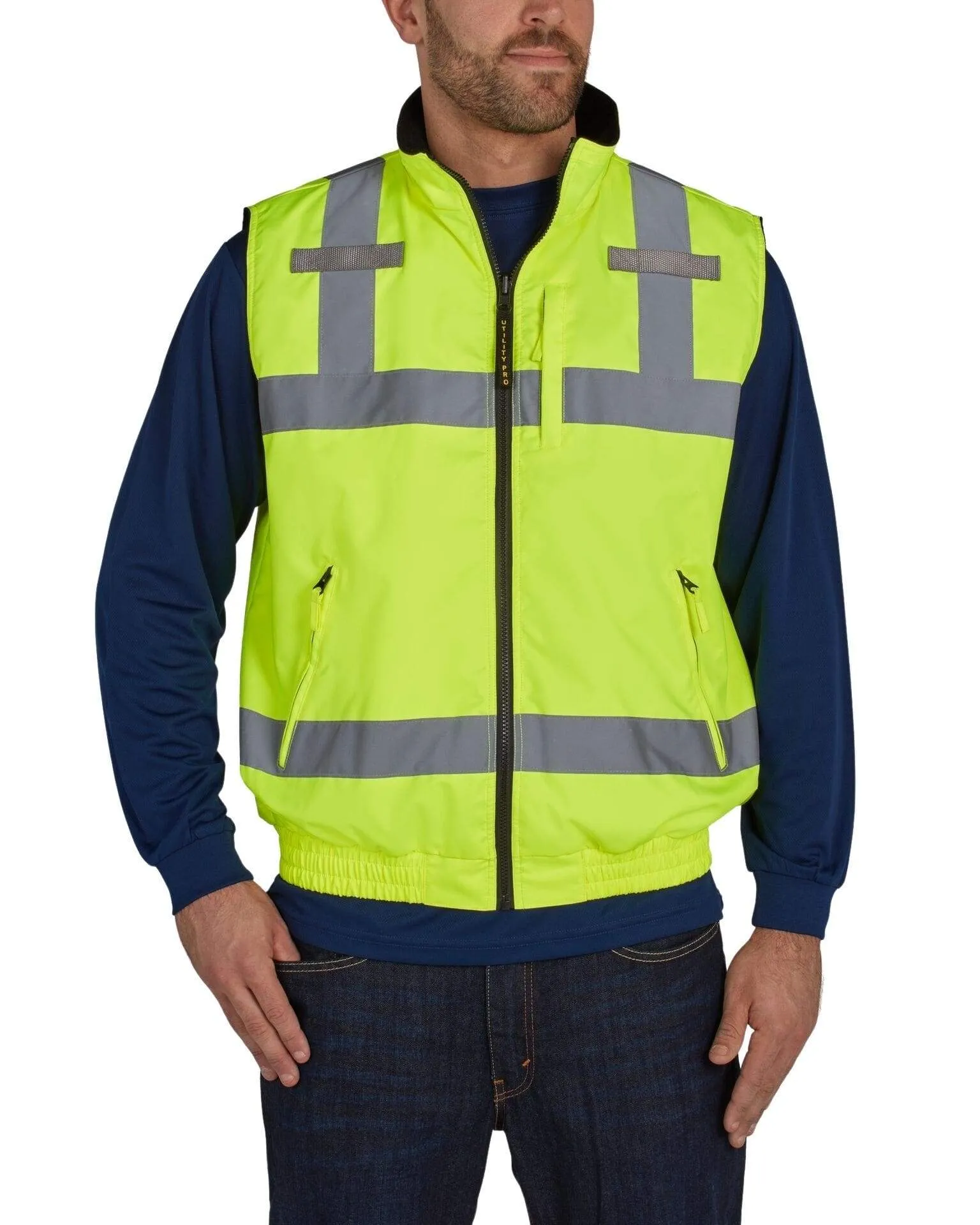 UHV1001 HiVis Full Zip Reversible Insulated Vest