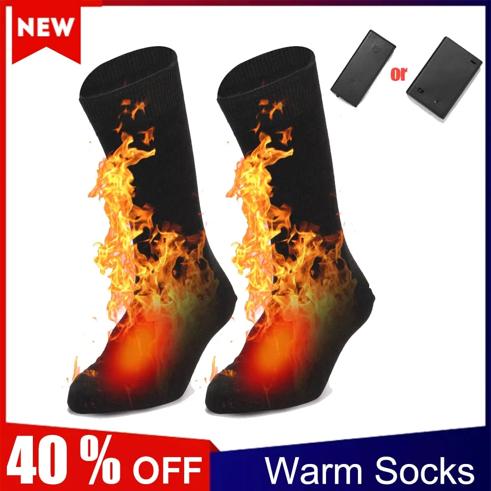 Winter Electric Heating Socks Rechargeable Adjustable Temperature Warm Socks Foot Warmer Unisex Thermal Socks Insoles Gloves