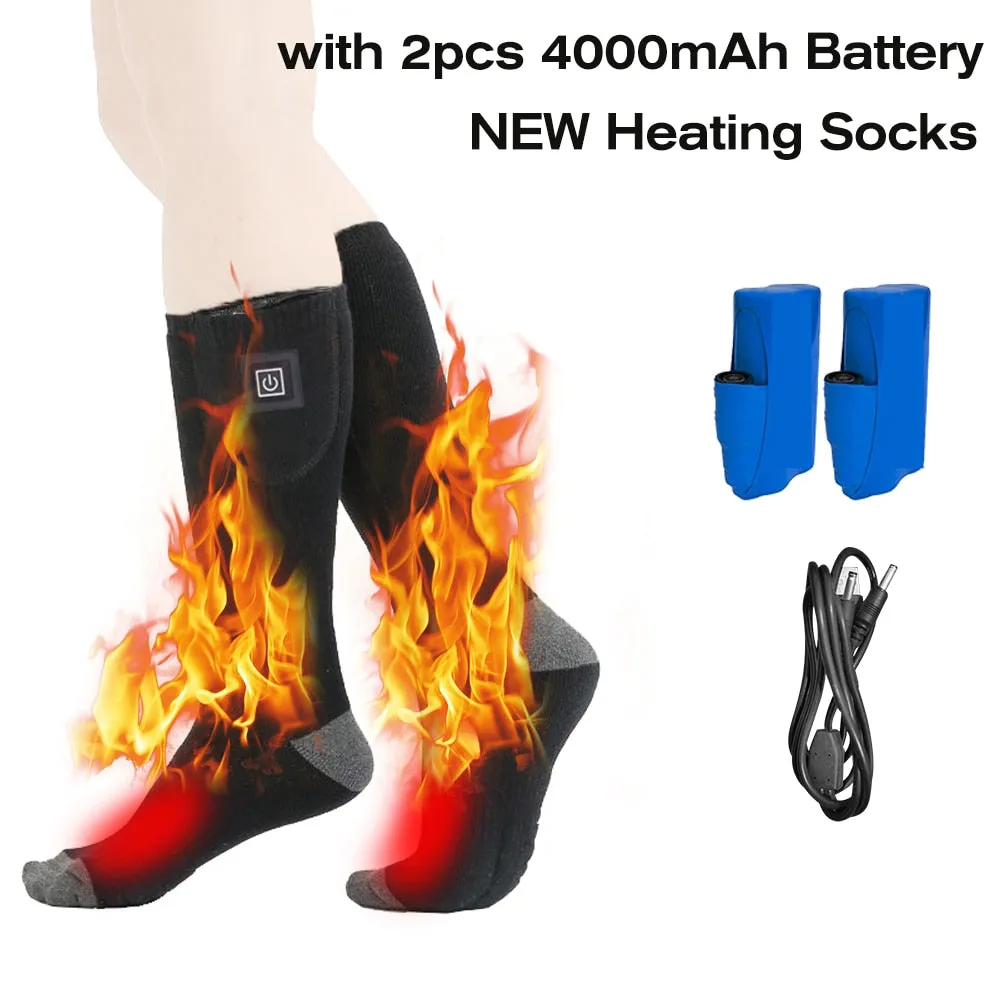 Winter Electric Heating Socks Rechargeable Adjustable Temperature Warm Socks Foot Warmer Unisex Thermal Socks Insoles Gloves