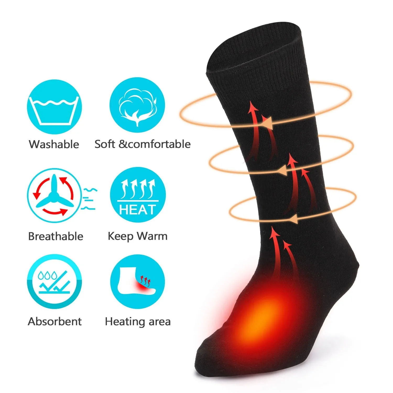 Winter Electric Heating Socks Rechargeable Adjustable Temperature Warm Socks Foot Warmer Unisex Thermal Socks Insoles Gloves