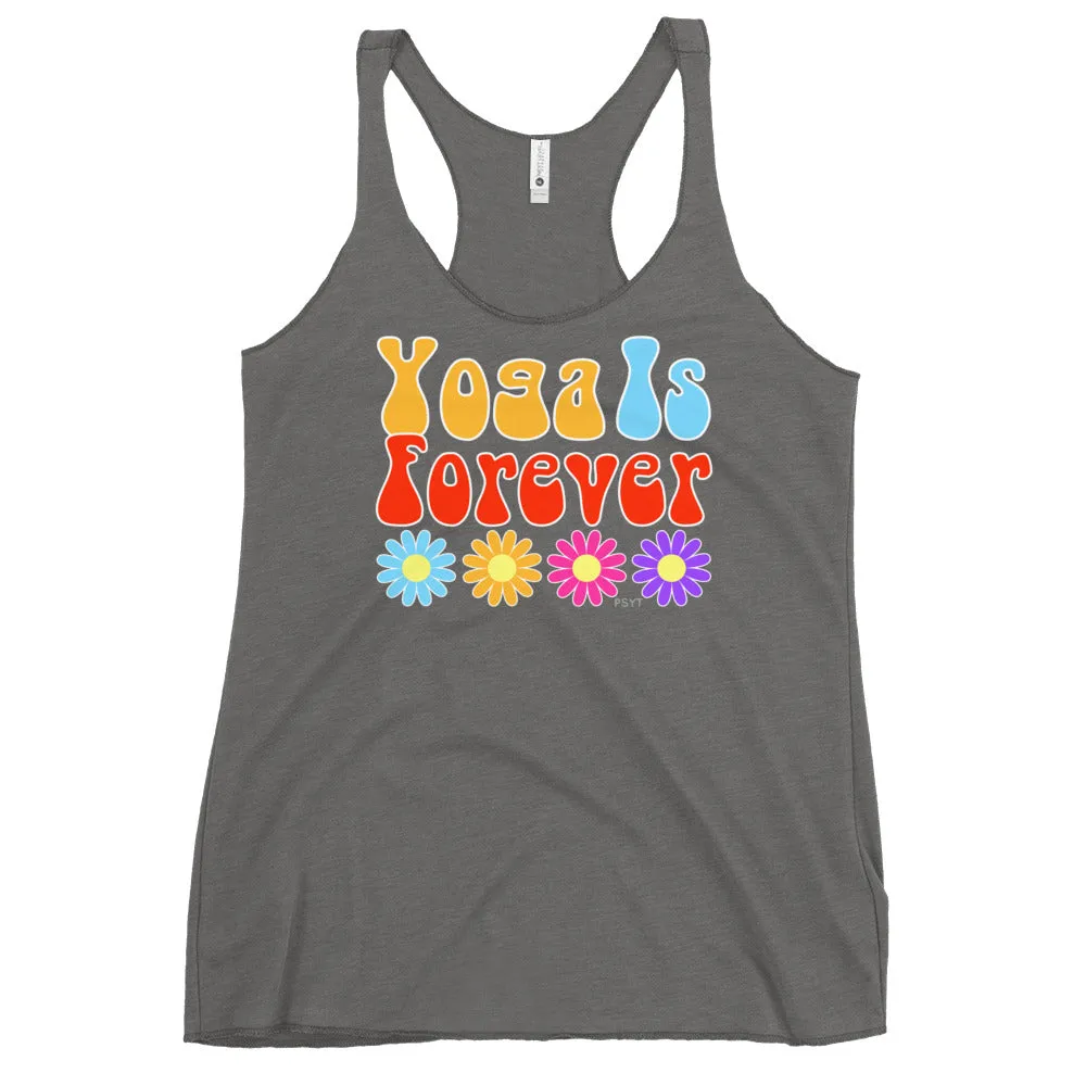 Yoga Is Forever Retro Groovy Racerback Tank Top