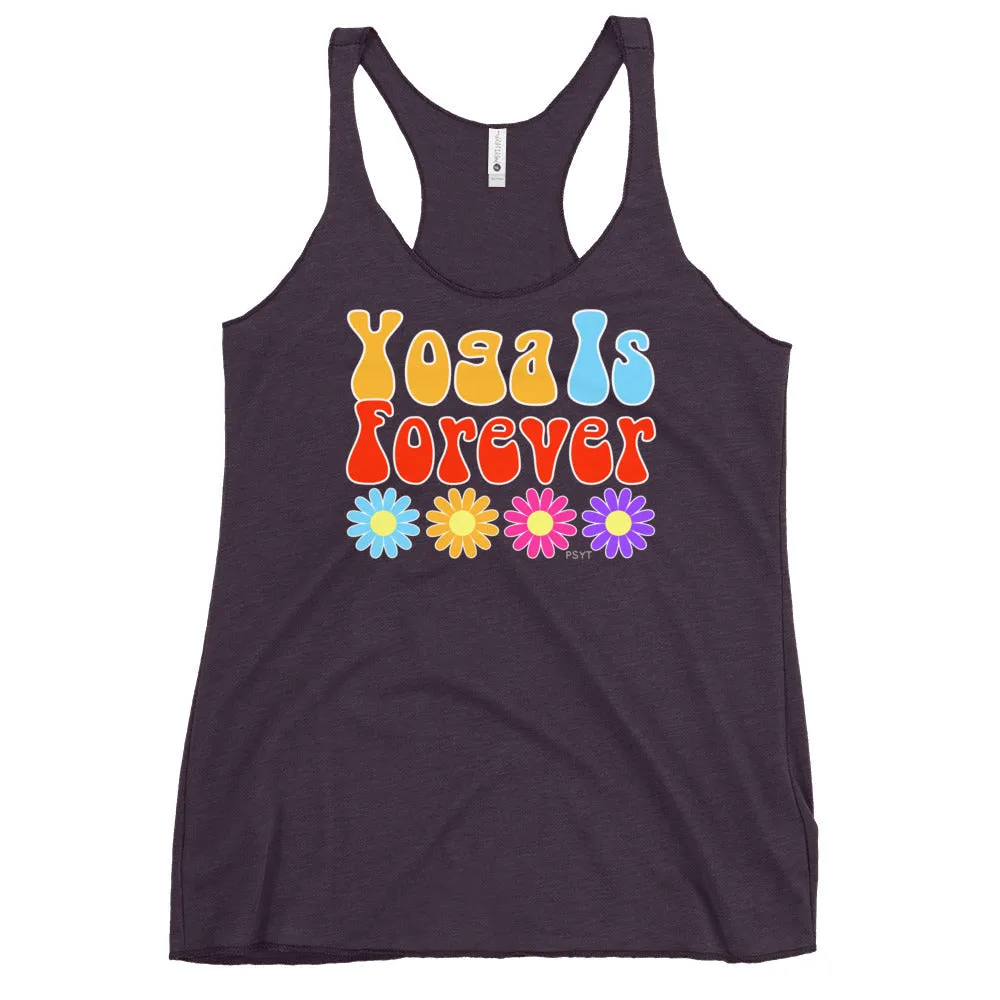 Yoga Is Forever Retro Groovy Racerback Tank Top